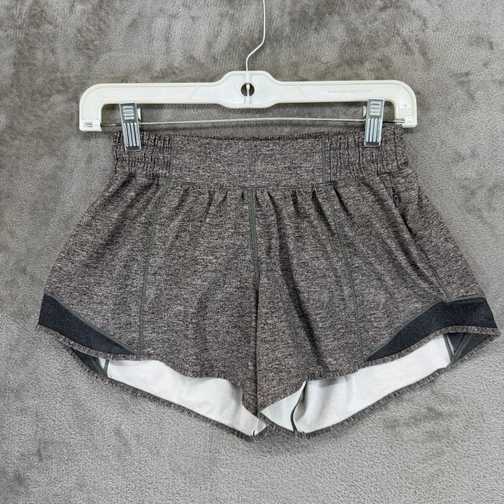 lululemon Tracker Short V 4" Space Dye Heathered Grey Running Shorts Size 4 Tall